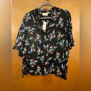 Maeve Anthropologie Aviero floral button-down top…NWT Size L